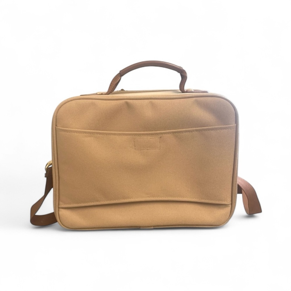 BRIC'S Tan Travel Bag Leather Trim Business Travel luggage bag
